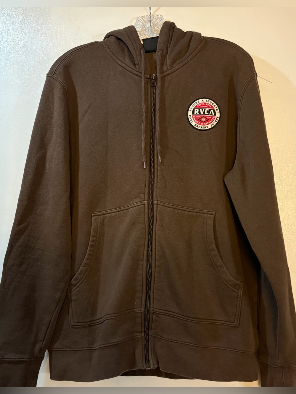 RVCA Brown Full Zip Hoodie Mens Size Medium